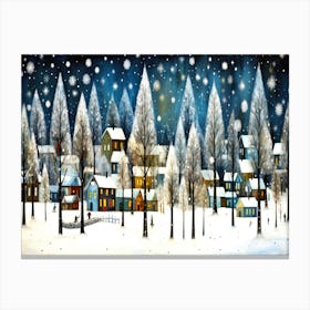 Winter Wonderland - Winter Night Canvas Print