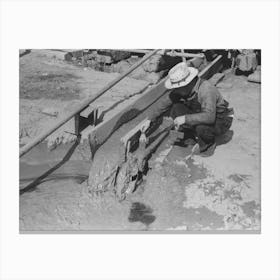 Untitled Photo, Possibly Related To Mud Coming From Drill Pipe, Seminole Oil Field, Oklahoma By Russell Lee Canvas Print