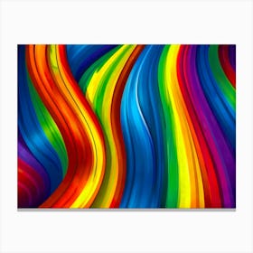 Rainbow Wavy Background Canvas Print