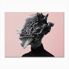 Abstract Portrait Of A Man on Pastell Pink Canvas Print