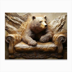 Bear On The Couch 1 Canvas Print