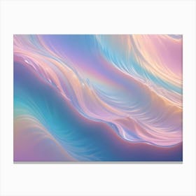 Abstract Image Of A Flowing, Iridescent Liquid With A Holographic Effect Canvas Print