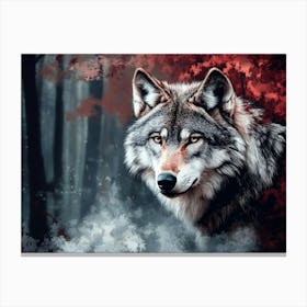 Wolf In the Forest Canvas Print