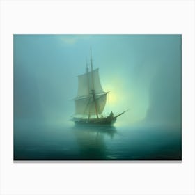 Sailing Ship In The Fog 1 Canvas Print