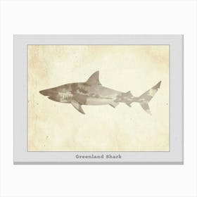 Greenland Shark Silhouette 3 Poster Canvas Print
