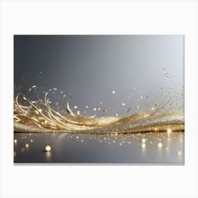 Christmass style sparkling silver gold background 4 Canvas Print