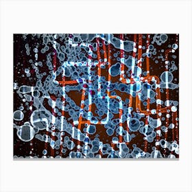 Modern Watercolor Abstraction Blue Fog In The City Canvas Print