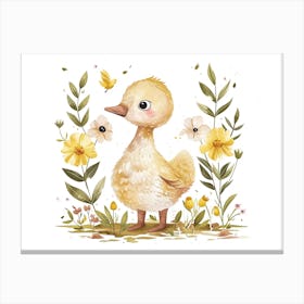 Little Floral Goose 1 Canvas Print
