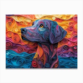 Labrador Retriever Paper Quilling Dog Portrait 2 Canvas Print