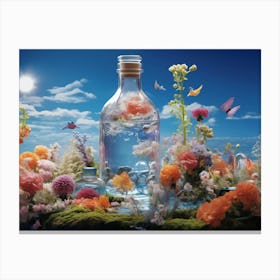 Flower In A Bottle Canvas Print