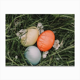 Easter Eggs In Grass 4 Canvas Print