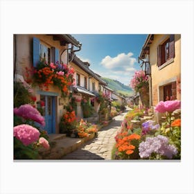 Village In France paintings art print Canvas Print