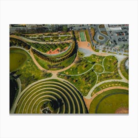 Beautiful park in Milan. Drone photography Canvas Print