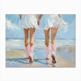 Coastal Cowgirl Beach Boots Canvas Print