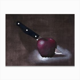 Knife In Apple 1 Canvas Print