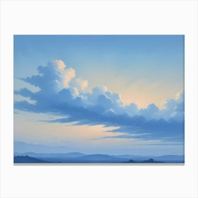 Blue Sky With Clouds At Sunset Canvas Print