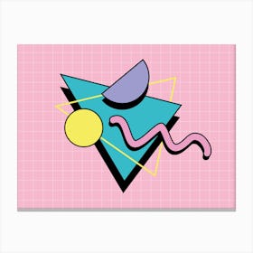 Memphis Pattern Retro Dreamwave 80s Pink Vintage Synthwave Artwork Canvas Print