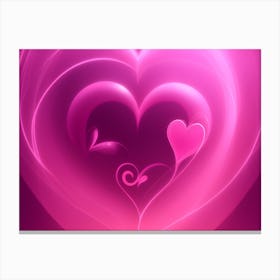 A Glowing Pink Heart Vibrant Horizontal Composition 27 Canvas Print