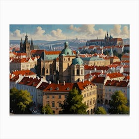 Prague Cityscape 1 Canvas Print