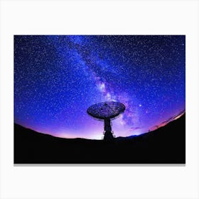 VLA Radio Telescope: Milky Way, night — space poster, space art, photo poster, NASA poster, neon poster, synthwave poster Canvas Print