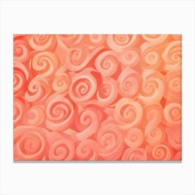 Abstract, Swirling Shapes In Shades Of Orange, Resembling Roses, Frosting, Or A Textured Background Canvas Print