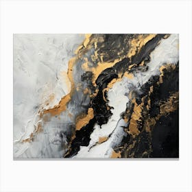 Abstract Black Gold Painting Canvas Print