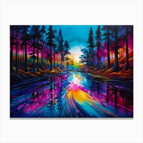 Magenta Mirroring In Wilderness Canvas Print