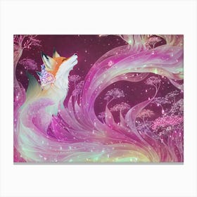 Enchanted Spirit Fox Pink 1 Canvas Print