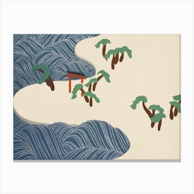Ocean Waves From Momoyogusa –Flowers Of A Hundred Generations , Kamisaka Sekka 1 Canvas Print