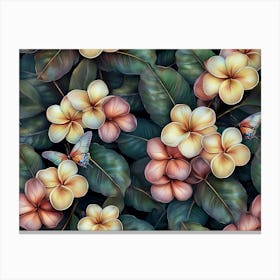 Flora Wallpaper Canvas Print