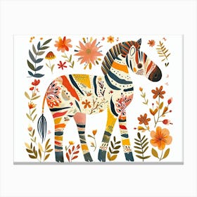 Little Floral Zebra 1 Canvas Print