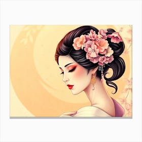 Geisha And Sun - Soft Color Portrait Toile