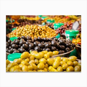 Olives At A Market Stall Canvas Print