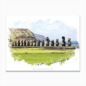 Anakena, Rapa Nui (Easter Island), Chile Canvas Print