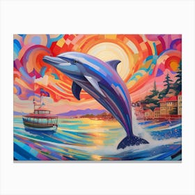 Dolphin Leaping Canvas Print