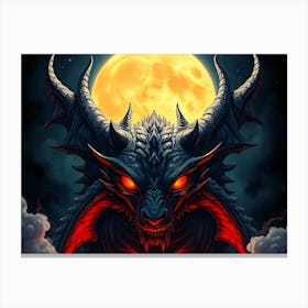 Demon With Horns Canvas Print