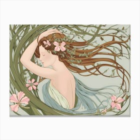 Aphrodite Petals and Whispers: An Ode to Spring Canvas Print