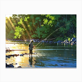 Fishing In The River Canvas Print