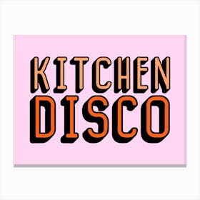 Kitchen Disco Orange and Pink Canvas Print
