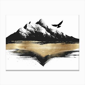 Mountain With A Bird Canvas Print