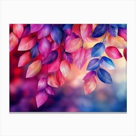 Elegant Colorful with Vibrant Leaves Hanging Branches Canvas Print