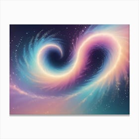 Abstract Image Of A Swirling, Ethereal Glow In Shades Of Pink, Blue, And White Canvas Print