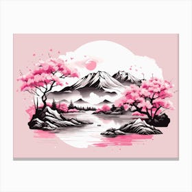 Leonardo Diffusion Xl T Shirt Design Japanese Style Mountain I 0 (1) Canvas Print