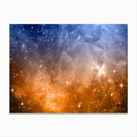 Orange, Blue Galaxy Space Background 1 Canvas Print