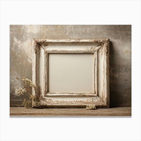 Vintage Textured Cardboard Frame Holding An Artistic Design Edges Worn And Gently Curling Patina O (7) Canvas Print