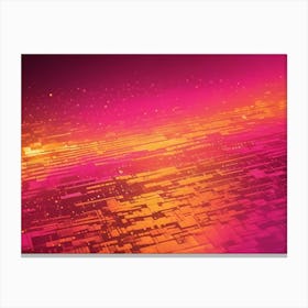 Abstract Image Of A Geometric Pattern Of Rectangular Shapes In Shades Of Orange And Pink Canvas Print