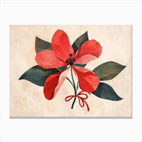 Red Poinsettia Canvas Print