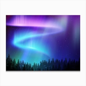 Aurora neon landscape #8 Canvas Print