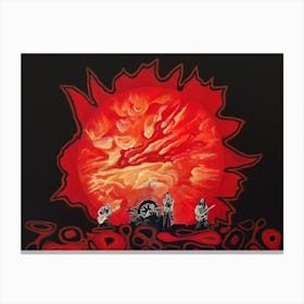 RHCP fire concert - music concert, RHCP rock band, star, punk, psychedelic Canvas Print