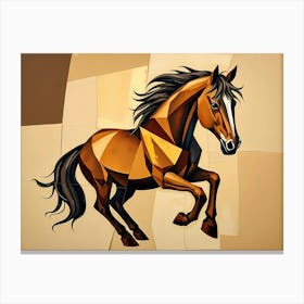 Abstract Horse In Cubist Style With Geometric Shapes Canvas Print